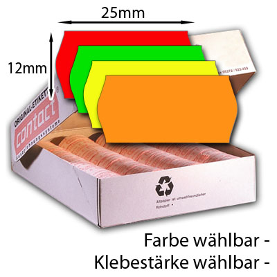 farbige 25x12mm Preisetiketten, bunte Etiketten 25×12