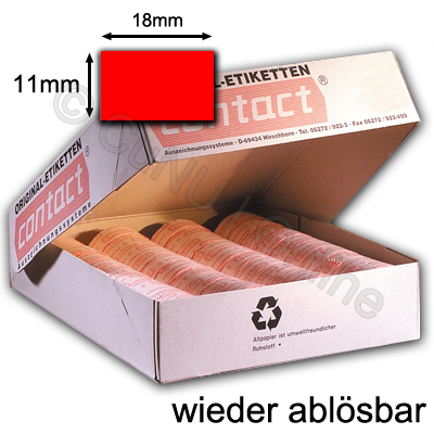 rote ablösbare Etiketten 18x11mm