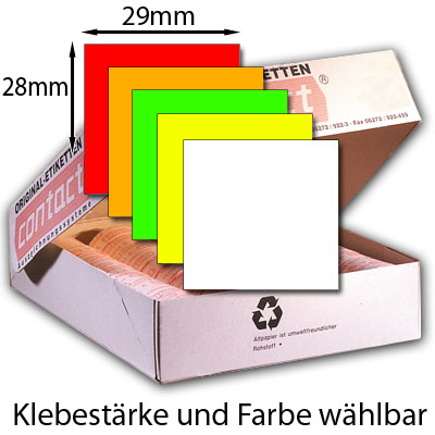 rechteckige Etiketten 29x28mm für Preisauszeichner