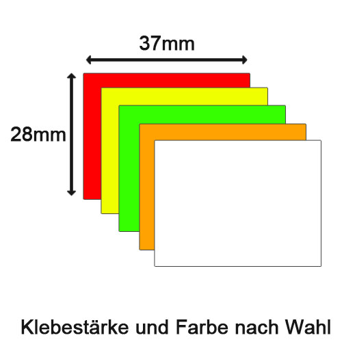 37x28mm Etiketten, rechteckig