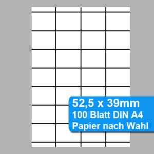 perforiertes Papier für Scannerschienen 52,5 x 39mm