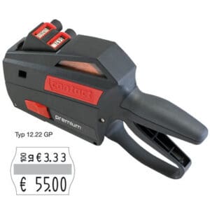 zweizeiliger Grundpreis Auszeichner für 22x16mm Etiketten, contact premium 12.22 GP für Grundpreise zweizeiliger Grundpreis Auszeichner für 22x16mm Etiketten, contact premium 12.22 GP für Grundpreise