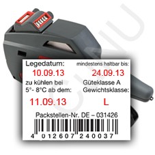 Etikettiergerät für Eierkartons