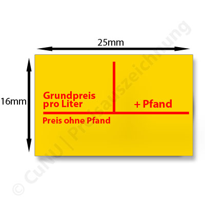 Pfandetiketten, Pfand-Etiketten 25x16mm