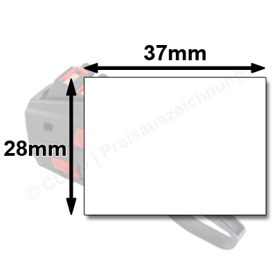 Meto Preisauszeichner Etiketten (22x12mm, Permanent, Fluor Orange, 12.000 Stück