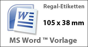 MS Word Vorlage für Regaletiketten 105x38mm