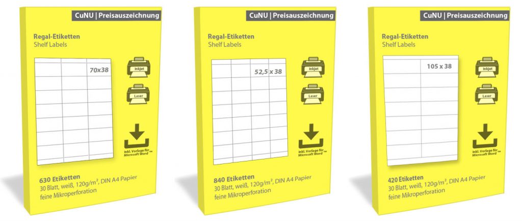 Regaletiketten - shelf labels