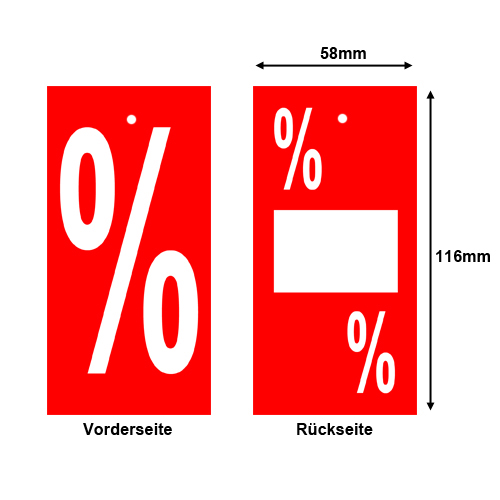 Promotionetiketten % Prozent Prozentzeichen