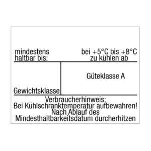 Etikett für Eierschachteln