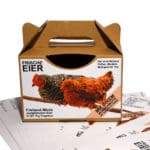 Etiketten Tragebox für Eier