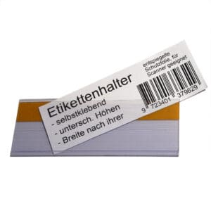 Etikettenhalter mit eingelegtem Papierschild