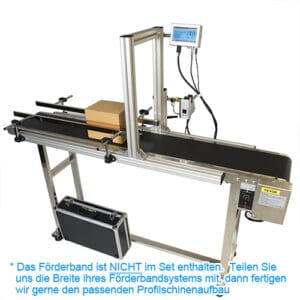 KS1 Drucksystem mit Systemprofilen am Förderband montiert