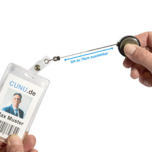 AutoCord ID Reel - automatisch einziehende Schnur mit Befestigung für Kartenhalter
